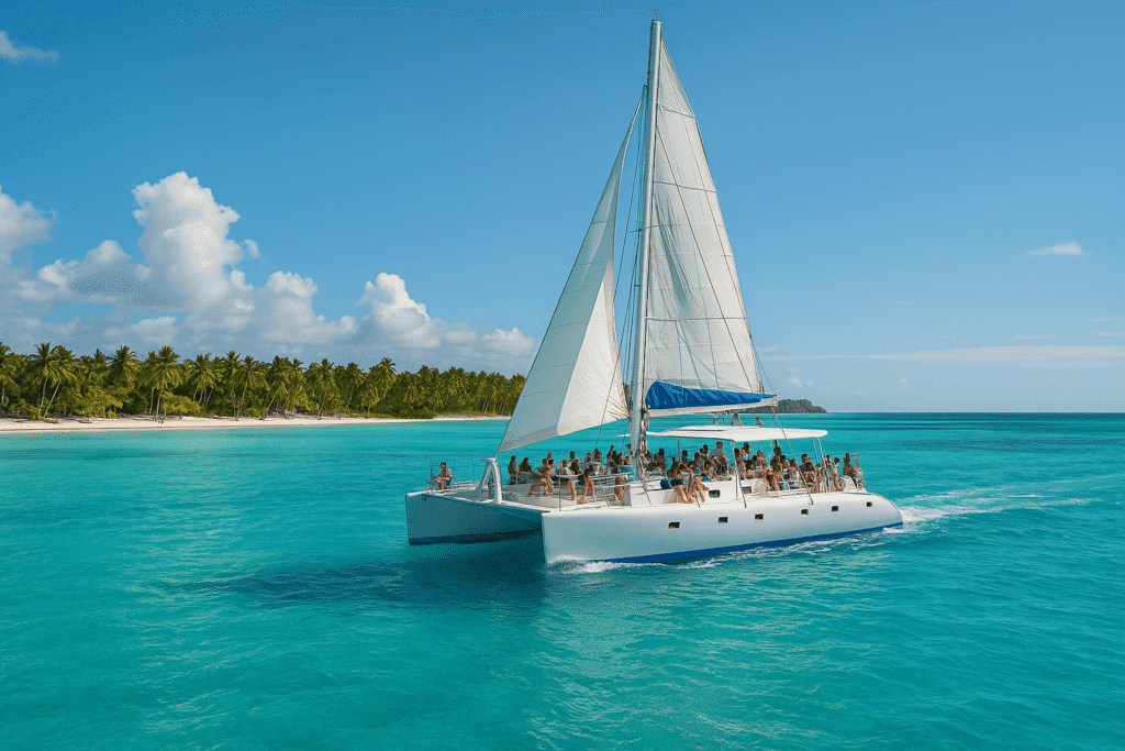Excursión en catamarán hacia Isla Saona, tour de escenarios de Piratas del Caribe