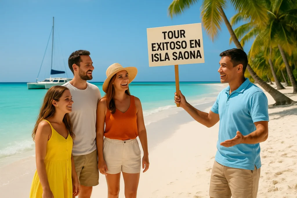 Turistas disfrutando exitosamente de excursiones en República Dominicana después de evitar errores comunes al reservar