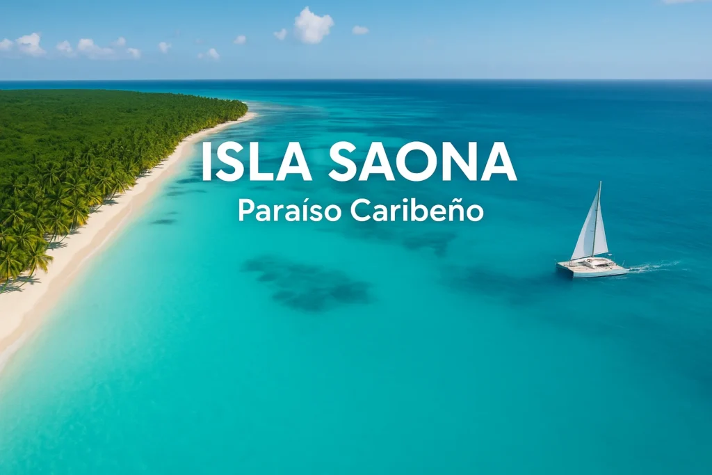 Islas del Caribe para visitar en pareja - Vista aérea de Isla Saona con aguas cristalinas