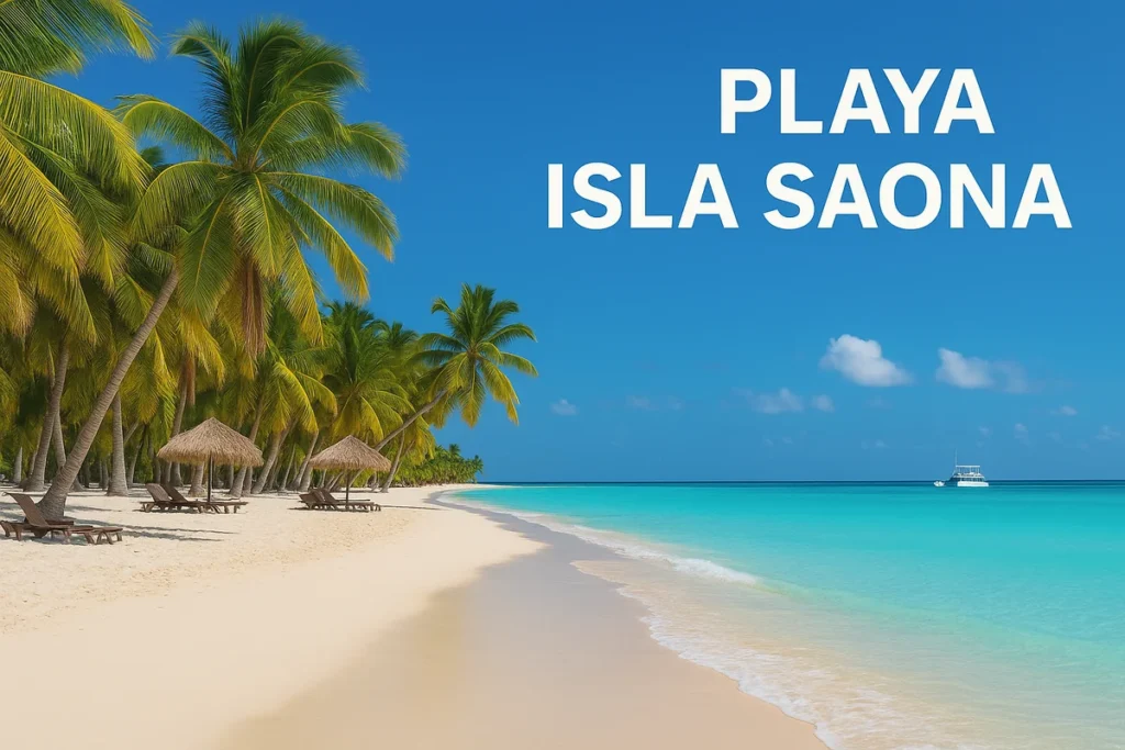 Playa paradisíaca de Isla Saona, destino principal de las excursiones en catamarán en República Dominicana