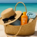 Mochila con todo lo que hay que llevar a una excursión a una isla tropical como Saona