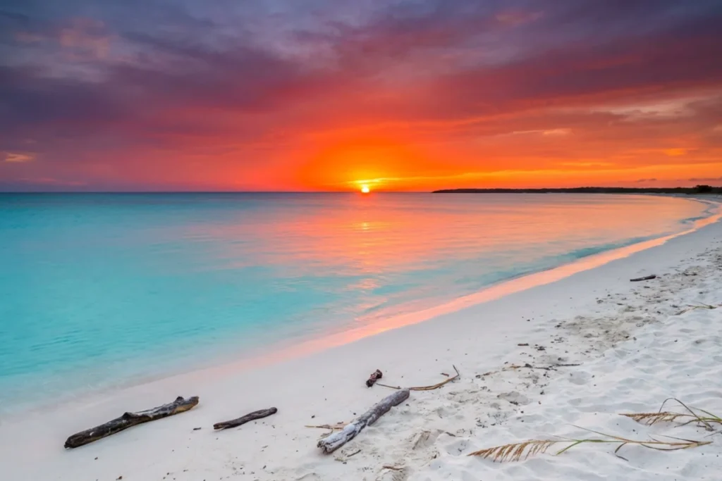 Atardecer virgen y perfecto en Bahía de las Águilas, uno de los mejores lugares para ver el ocaso en la costa sur.